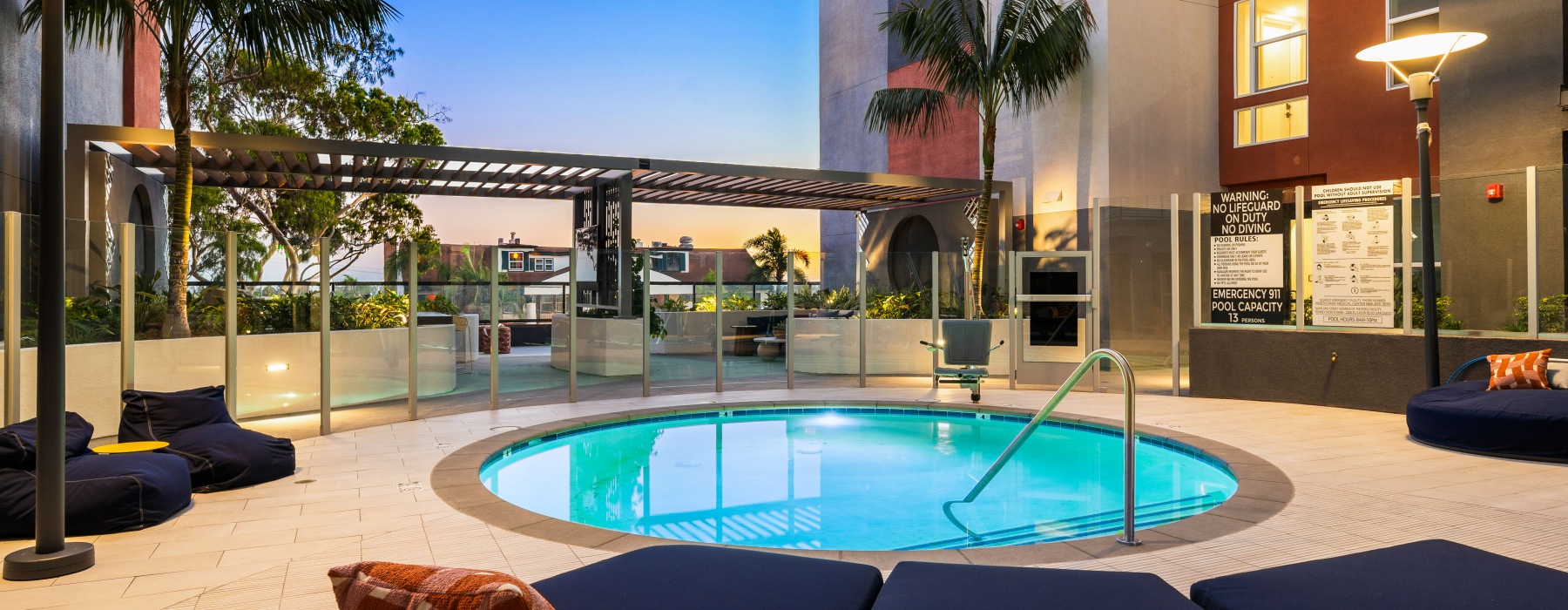 View of the 4th floor pool deck