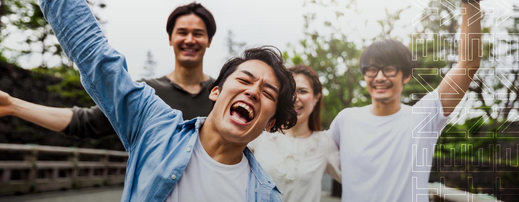 a group of people posing for a photo