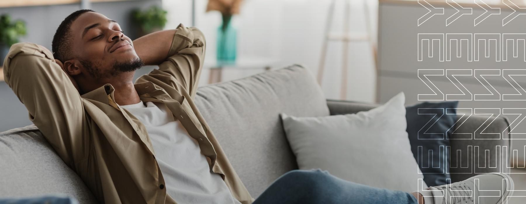 a man sleeping on a couch